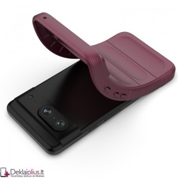 Magic Shield guminis dėklas su kameros apsauga - bordo spalvos (Google Pixel 8)